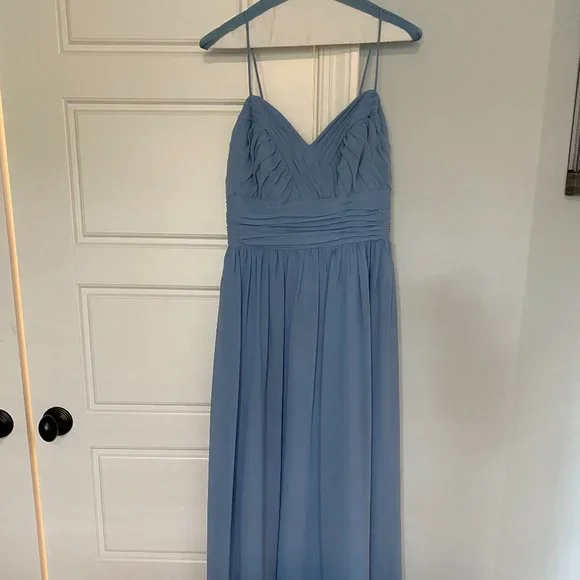 blue dress for baby girl Vtg 7/8 Alfred Angelo Purple Satin Prom Bridesmaid Dress Gown Puff Sleeves USA main image 0
